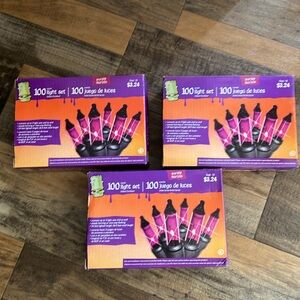 3 sets- 100 Count Purple Halloween string lights